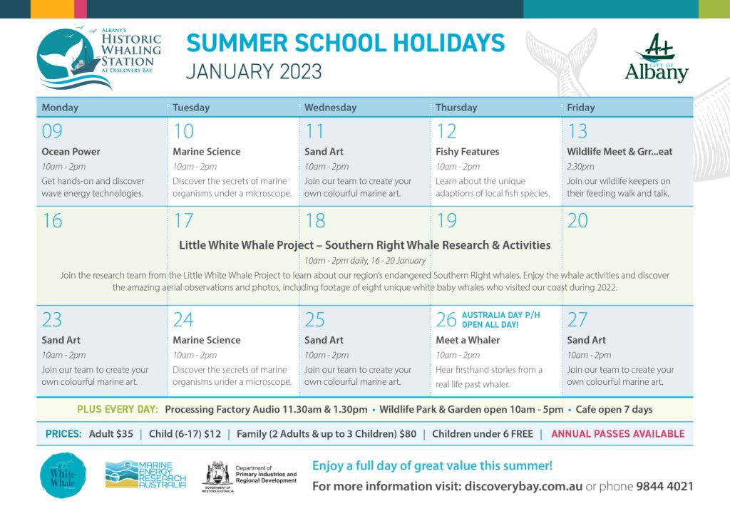 January 2023 school holiday program