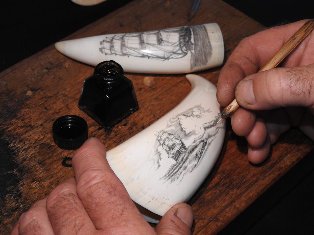The Art of Scrimshaw - hand etching on tooth
