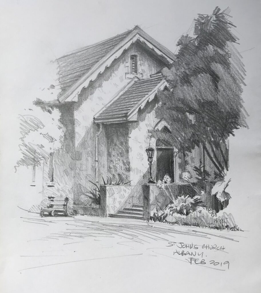 Illustration of St Johns Church by Andy Dolphin