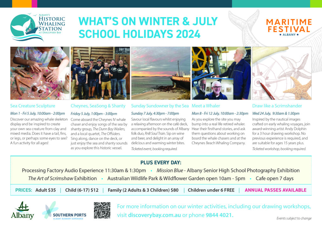 Flyer listing all winter activities and events