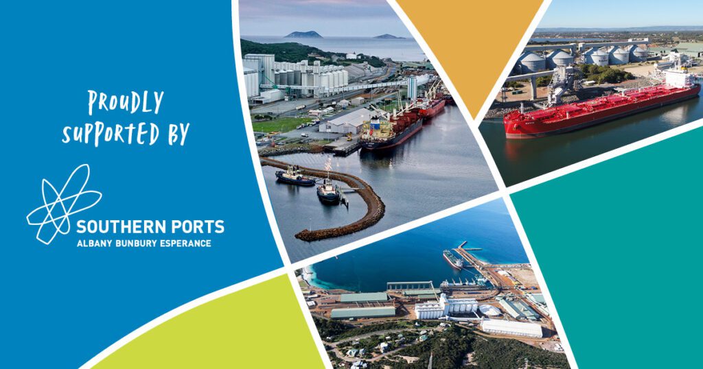 Collage of Southern Ports images with acknowledgement of sponsorship support