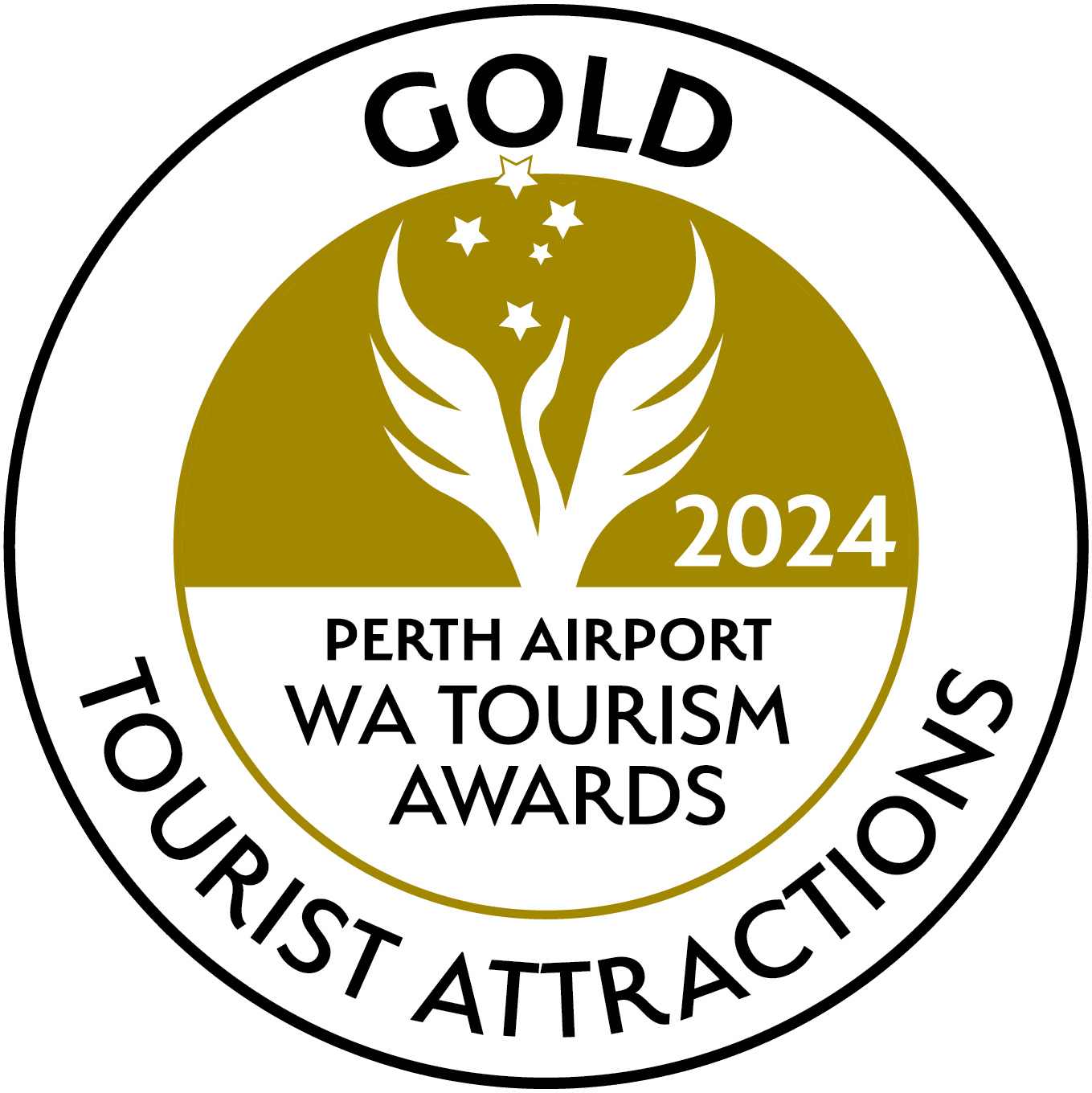 2024 Gold Tourism Attractions award logo